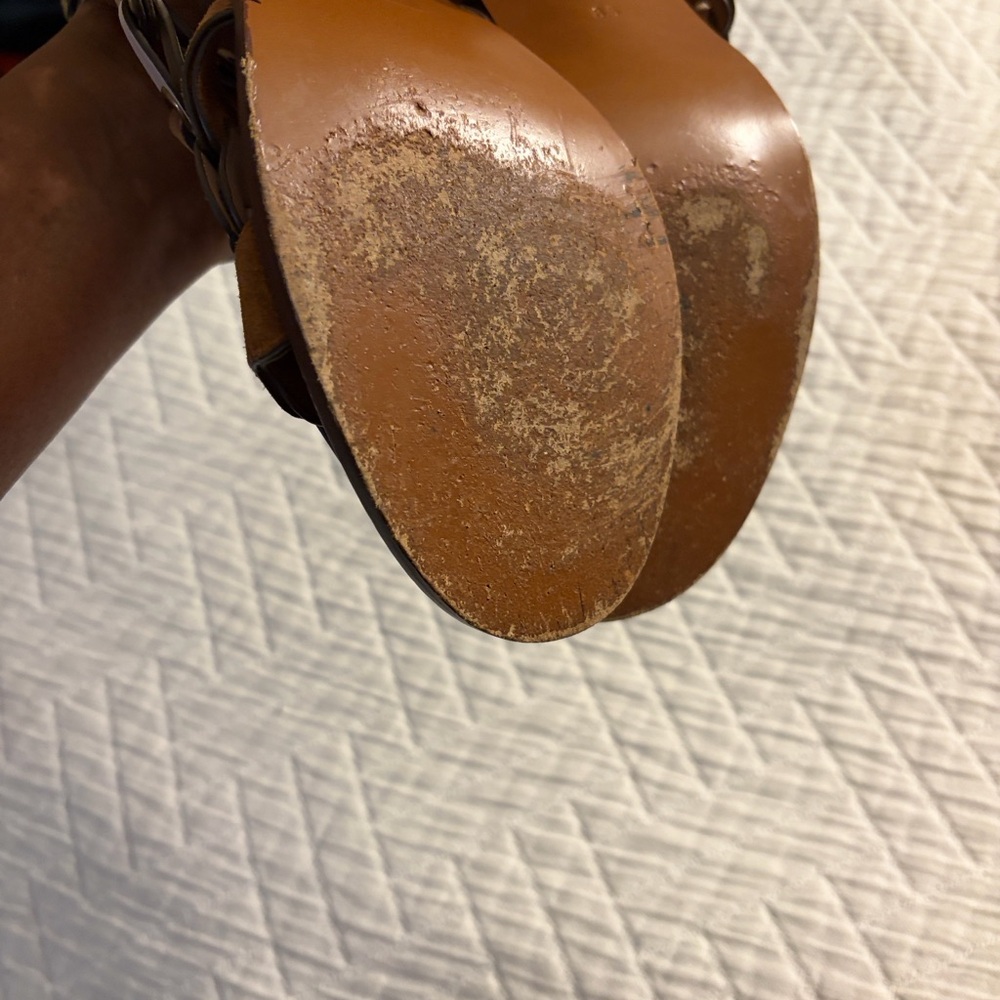 Coach Tan and White Strappy Sandals - Picture 11 of 12